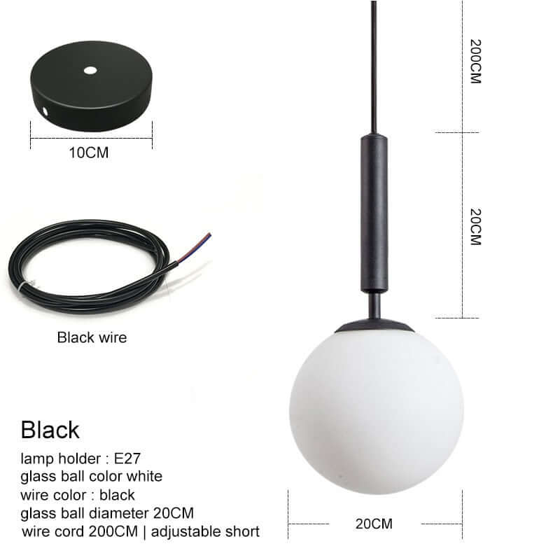 Modern Gold Glass Ball Pendant