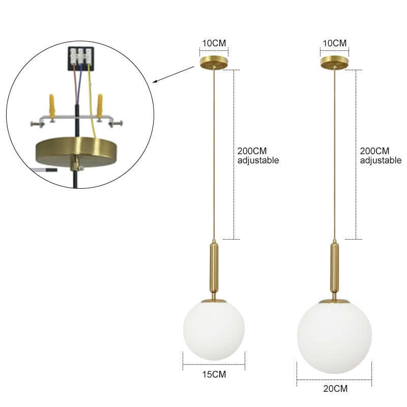 Modern Gold Glass Ball Pendant