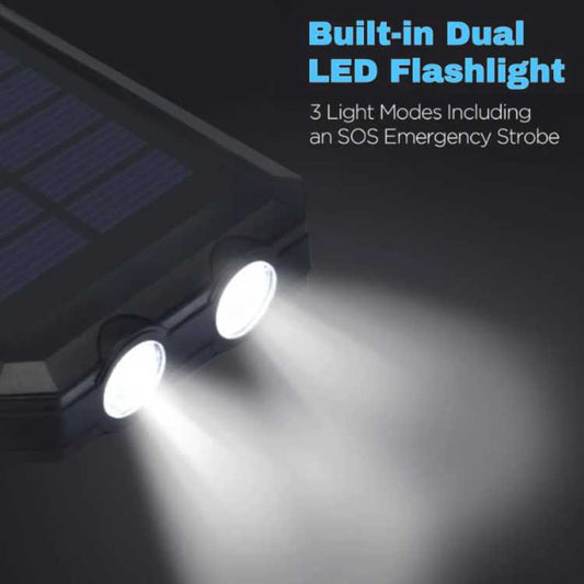 10,000mAh Solar Power Bank – Emergency Backup Power, Rain or Shine